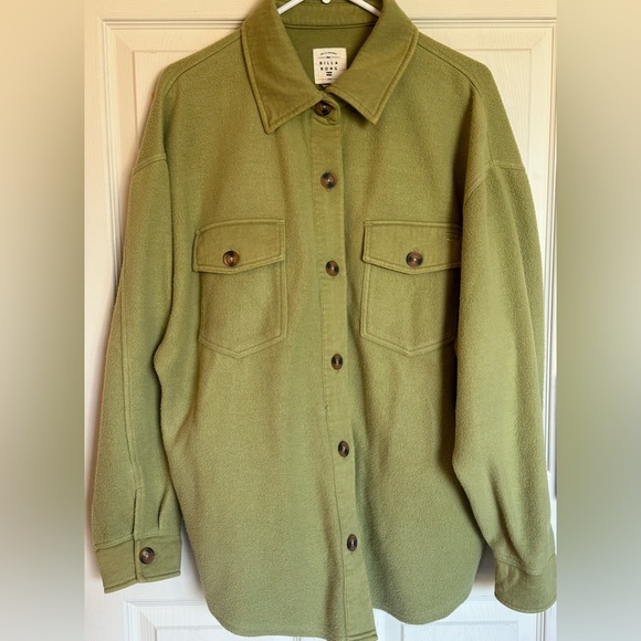 Billabong Tops - New Billabong Anytime Shacket Oversized Button-Through Jacket Avocado🥑 color 💖